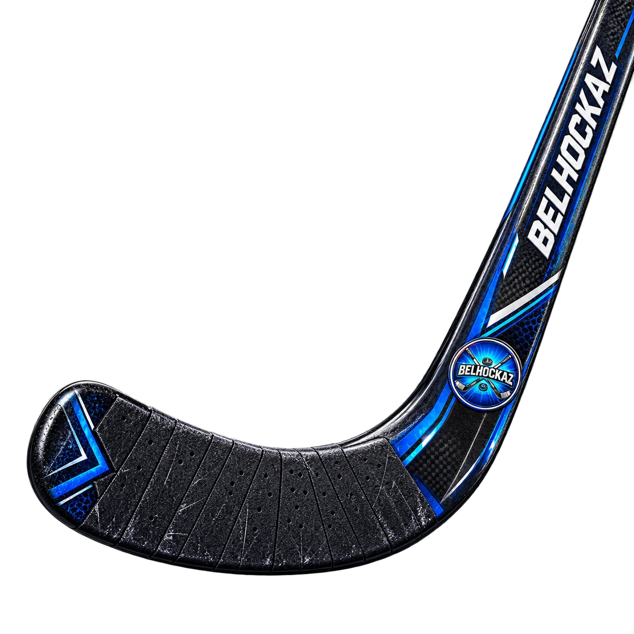 Gros plan sur la lame d’une crosse de rink hockey
