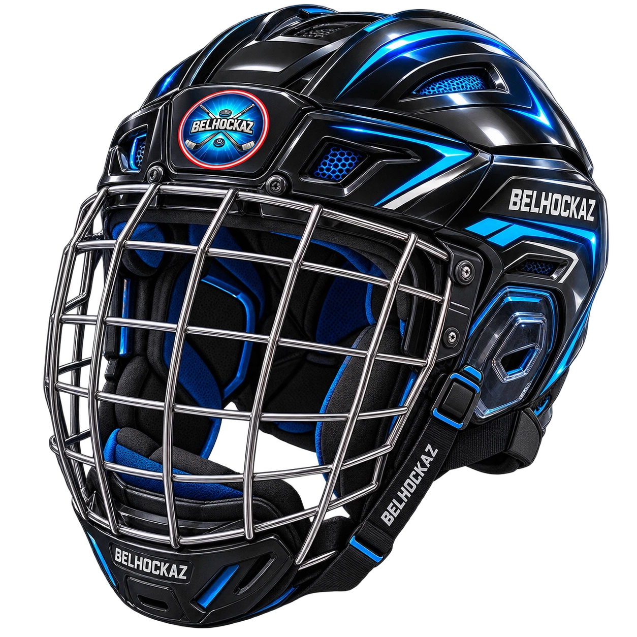 Casque de hockey destiné à la pratique du street hockey